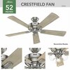 Hunter CEILING FAN 3LT BN 52"" 54206